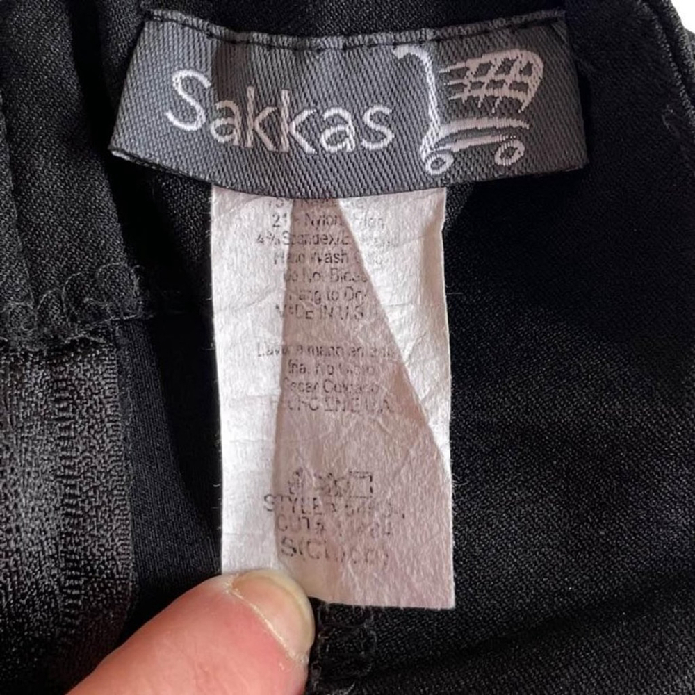 Sakkas Black Stretch Pencil Skirt Size S - Picture 4 of 4